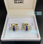 Mont blanc Starwalker Cufflinks Replica With Floating Stars - Gold With Blue